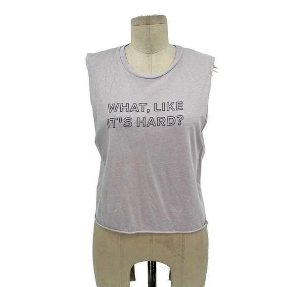 Barry's "What, Like It's Hard?" Graphic Muscle Tank Top Lilac Purple Size Medium - Picture 1 of 6